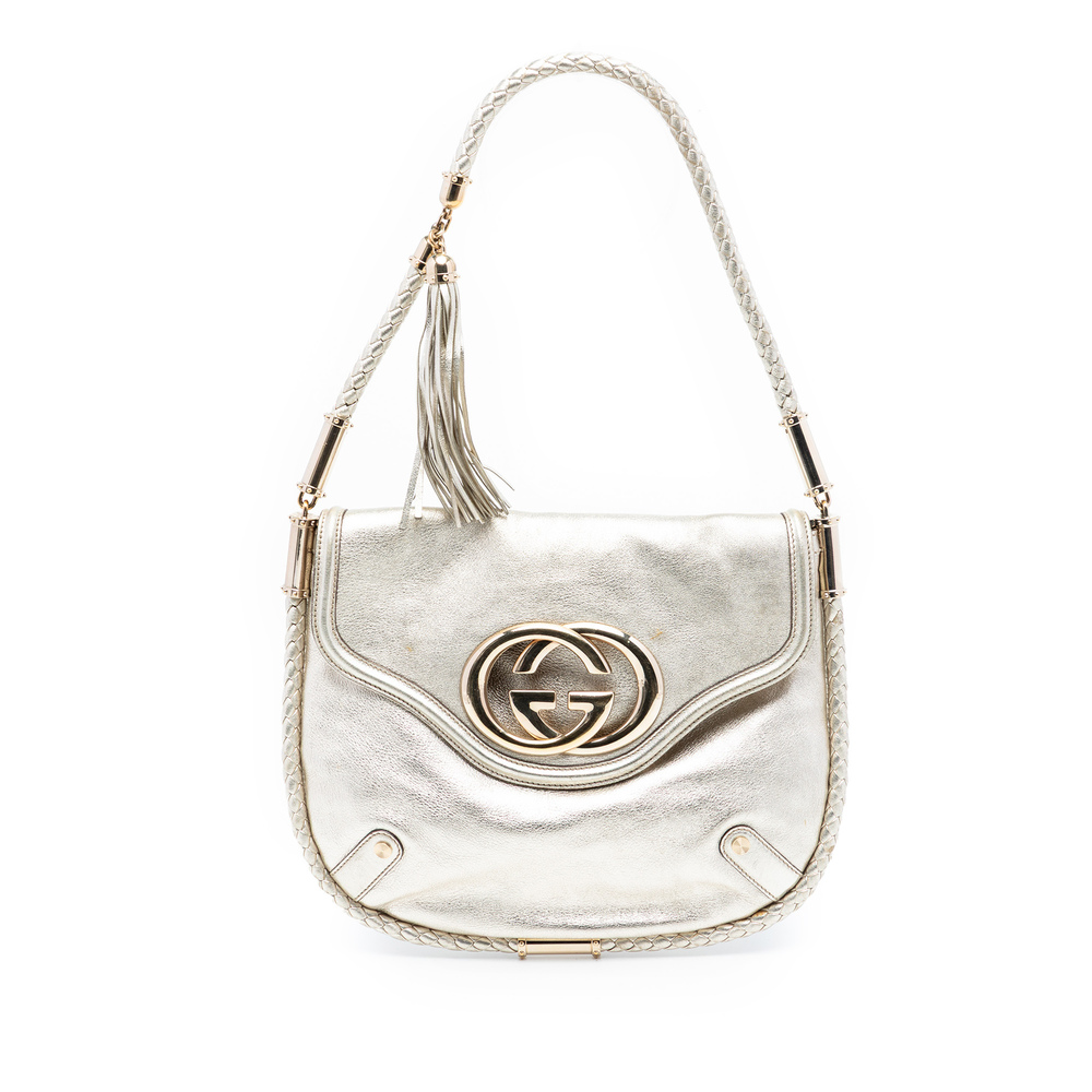 Pre-Loved Gucci Medium Metallic Calfskin Britt Tassel Flap Shoulder Bag